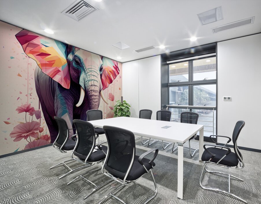 floral elephant Wall Printing
