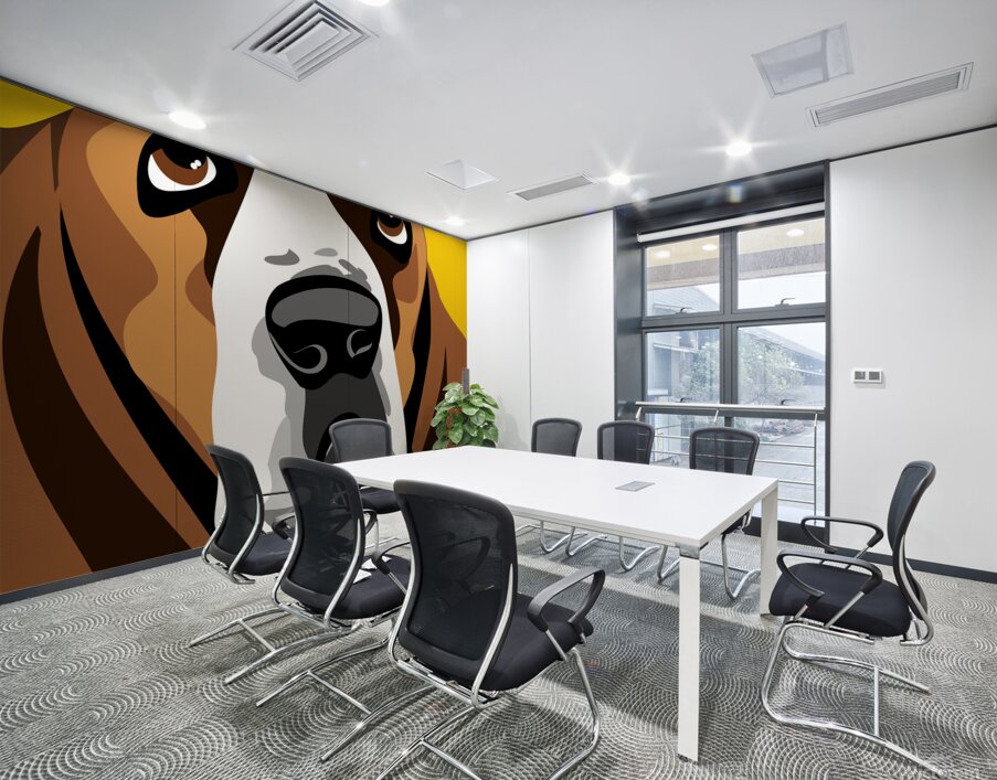 Basset Hound Vector Portrait Wall Printing