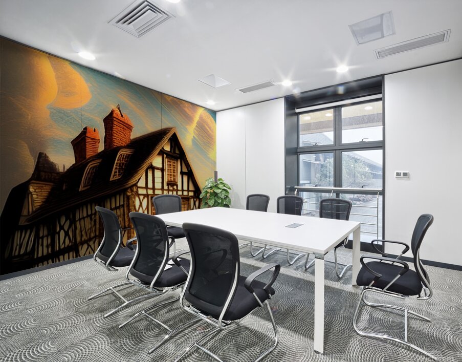 village house cottage medieval timber tudor split Wall Printing