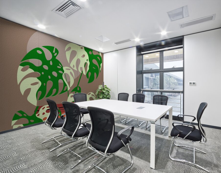 monstera plant boho floral background botanical d Wall Printing