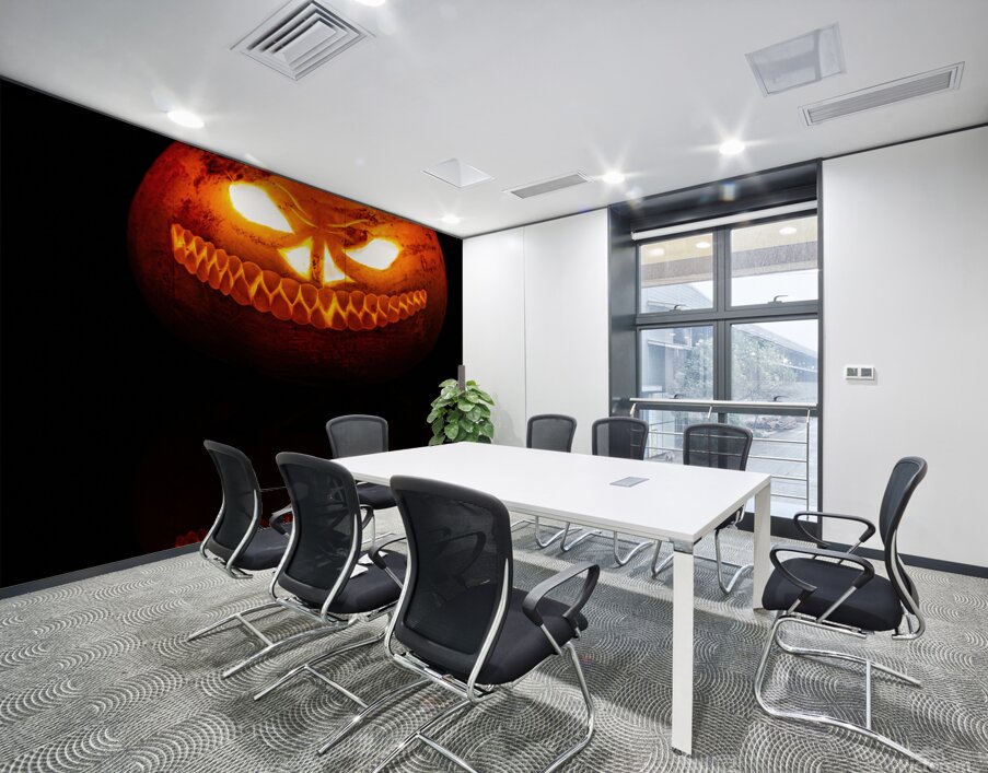 Frightful Carved Turnip Jack O Lantern Wall Printing