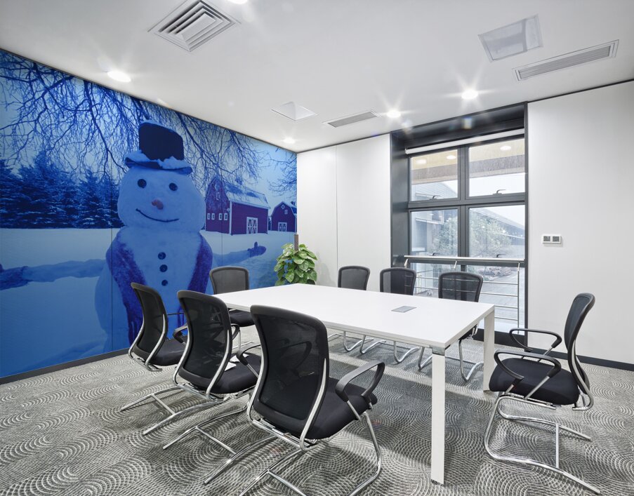 snowman barn Wall Printing