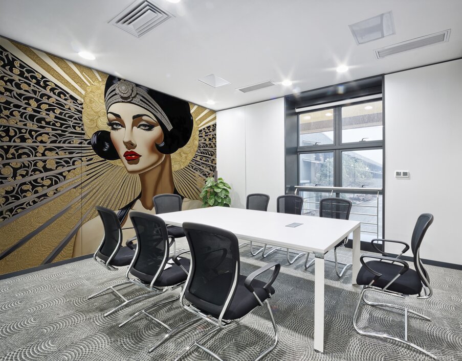 art deco beauty woman female gorgeous girl face p Wall Printing