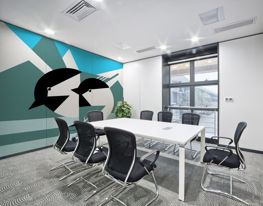 Geometric Chickadee Vector Art Wall Printing