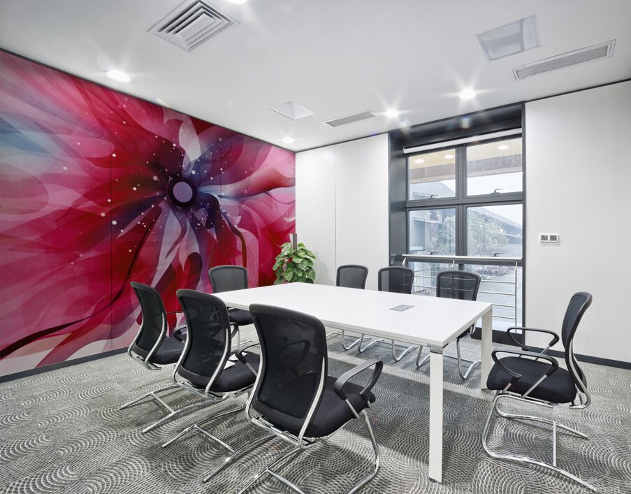 DM-Modern floral- Red 002 Wall Printing