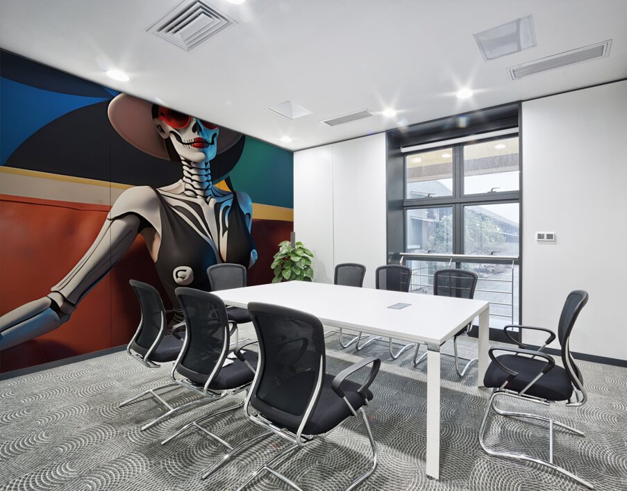 Skeletal Serenade A Hauntingly Elegant Portrait Wall Printing