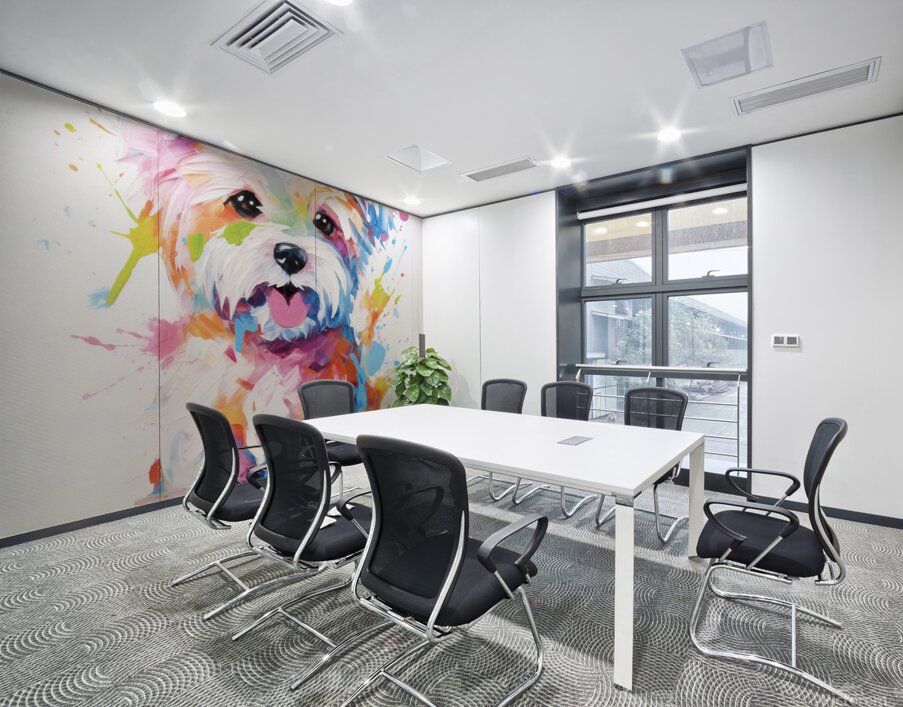 QAN 1058 – Painted Maltese Bold Colorful Happy Wall Printing