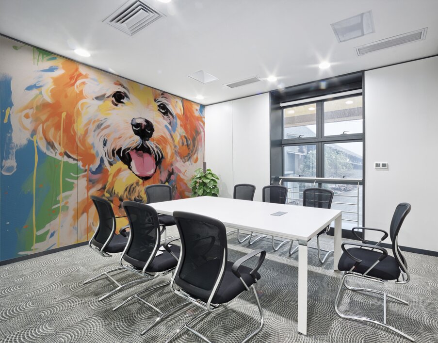 QAN 1055 – Goldie Bold Colorful Happy Puppy Wall Printing