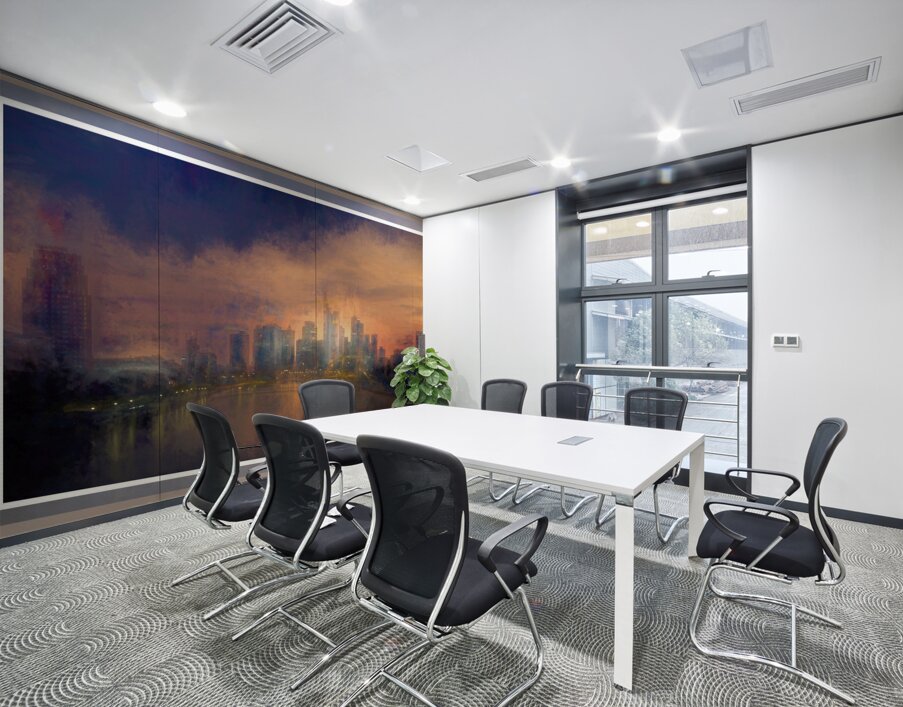 Frankfurt Skyline Coat of Many Colors Wall Printing