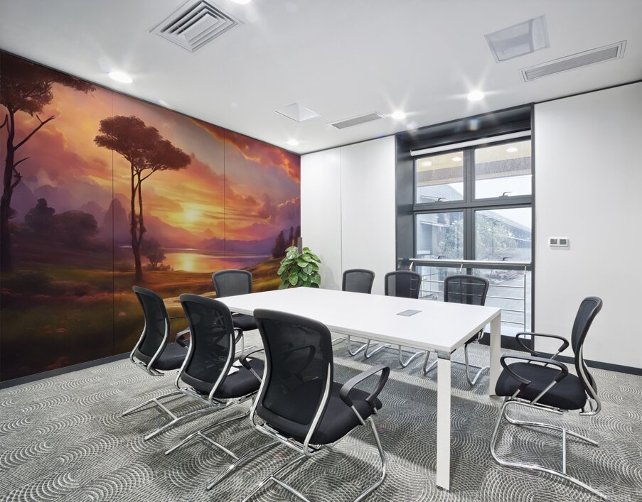 0 A natural picture at sunset with charming color Wall Printing