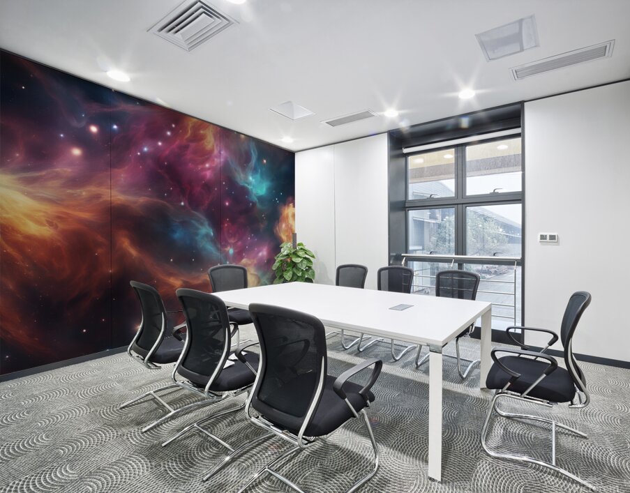 Glowing nebula of vibrant gas and celestial dust  Wall Printing