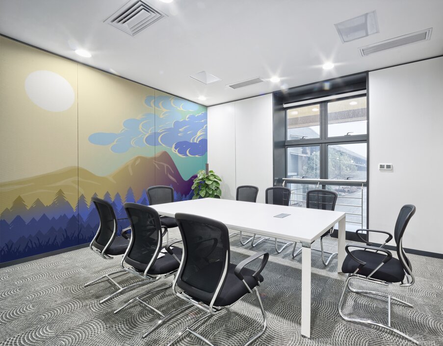 mountains forest landscape sky clouds sun sunligh Wall Printing