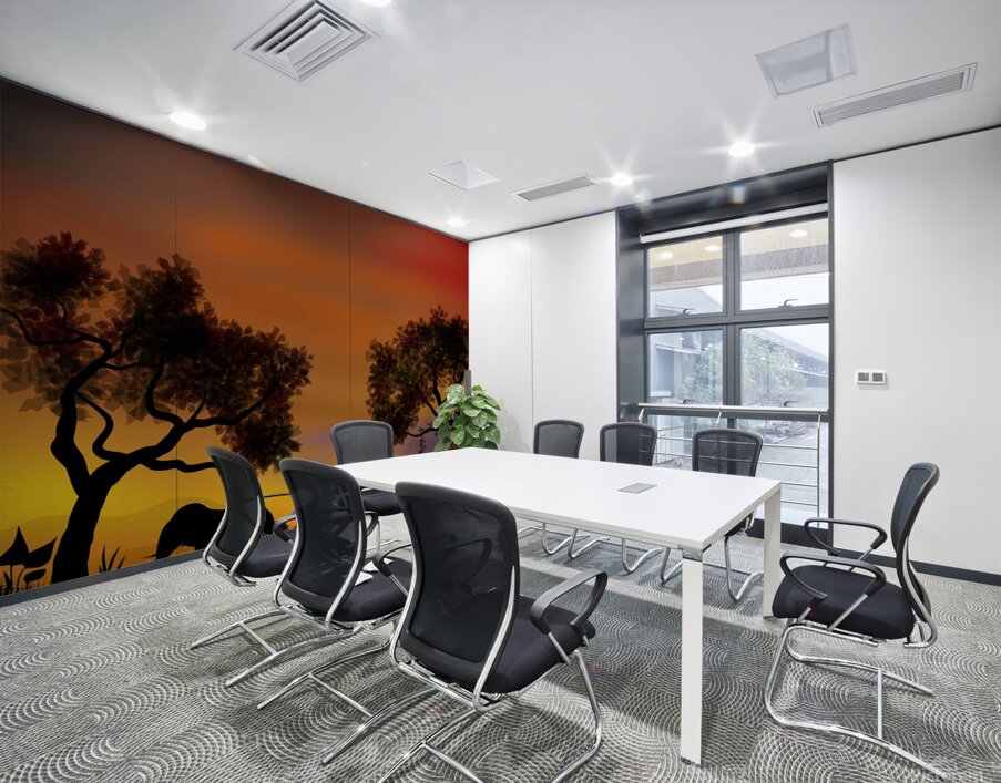 landscape illustration elephants animals africa s Wall Printing