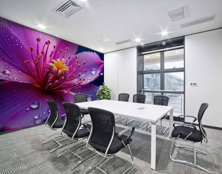 A Close-Up of a Radiant Purple Flower Blooming in the Soft Glow of Morning Light 7 Wall Printing