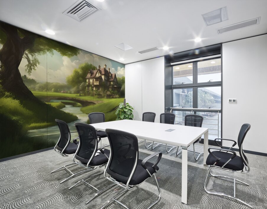 A painting of the beautiful time in the countryside Wall Printing