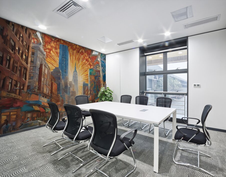 depicts a mosaic of cultures histories and dreams intertwined. Wall Printing