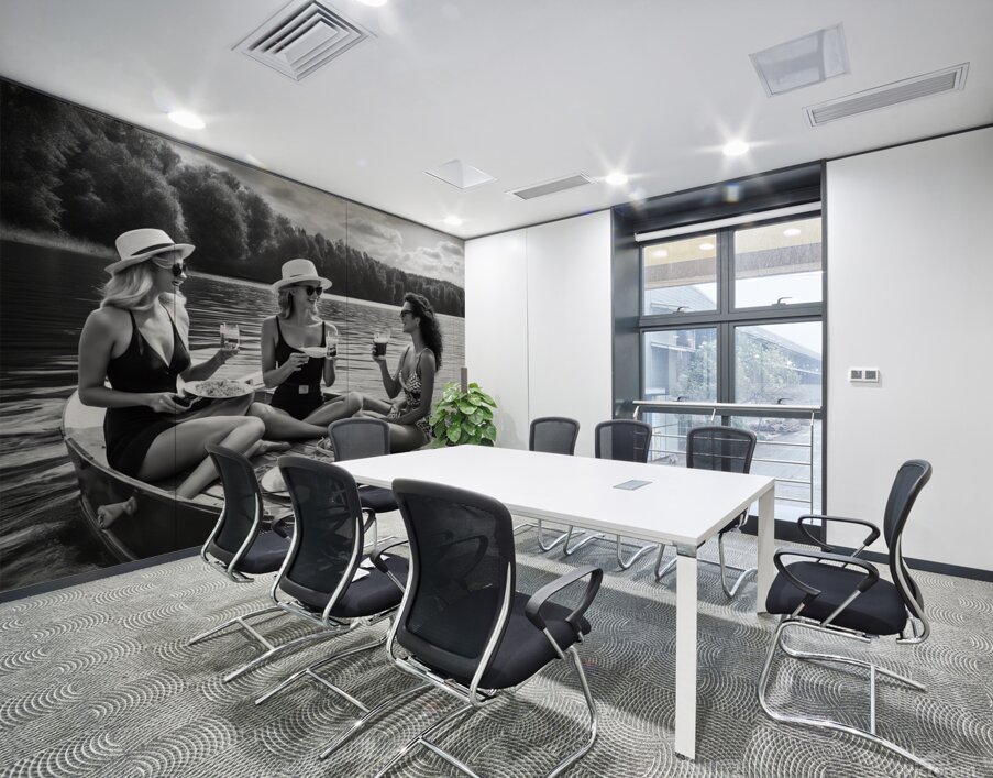 Elegant women enjoying a boat picnic wall art Wall Printing