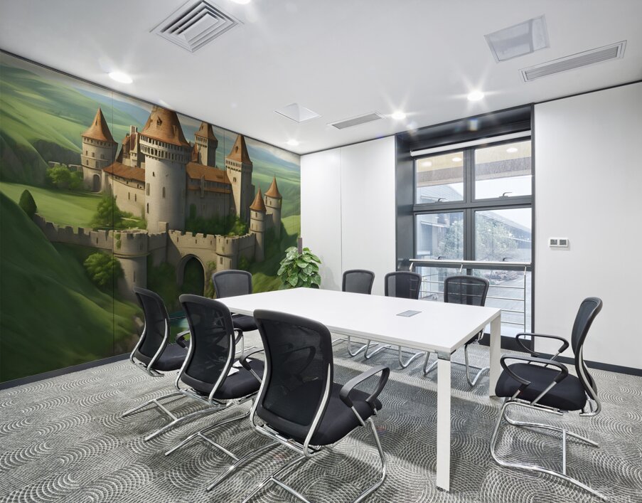 Medieval castle on a cliff Wall Printing