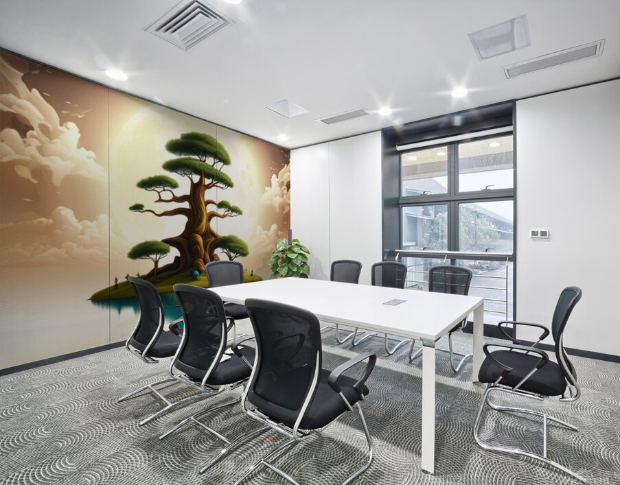 Wieco Art Extra Large Cloud Tree Abstract Landscape Canvas Print Set Wall Printing