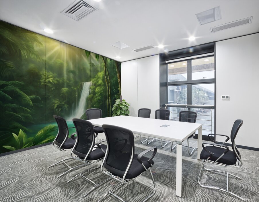 Beautiful waterfall in a lush jungle Wall Printing