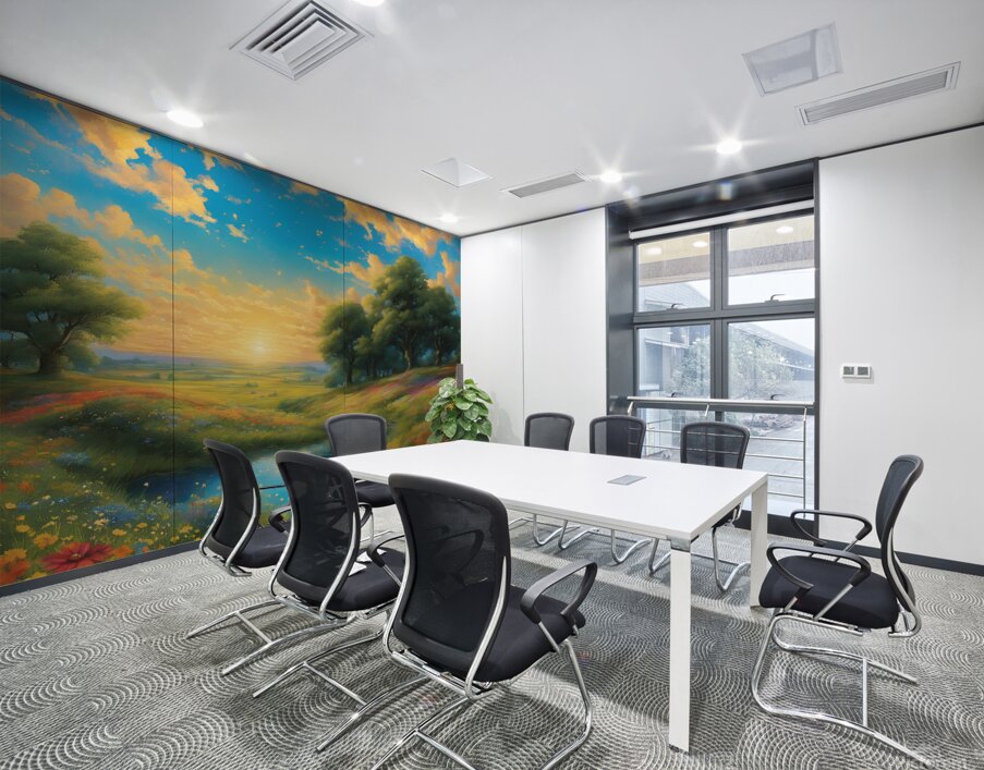 0 The vast expanse of the sky stretches above a f Wall Printing