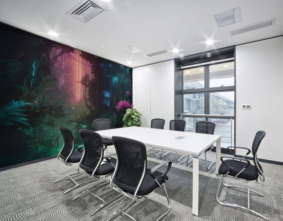 A neon-lit jungle 1 Wall Printing