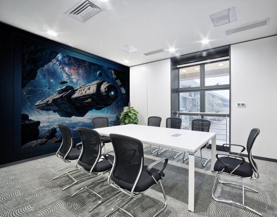 The Plavien Explorer Fleet Astonishting AI Concept Sci-Fi Art by Xzendor7 Wall Printing