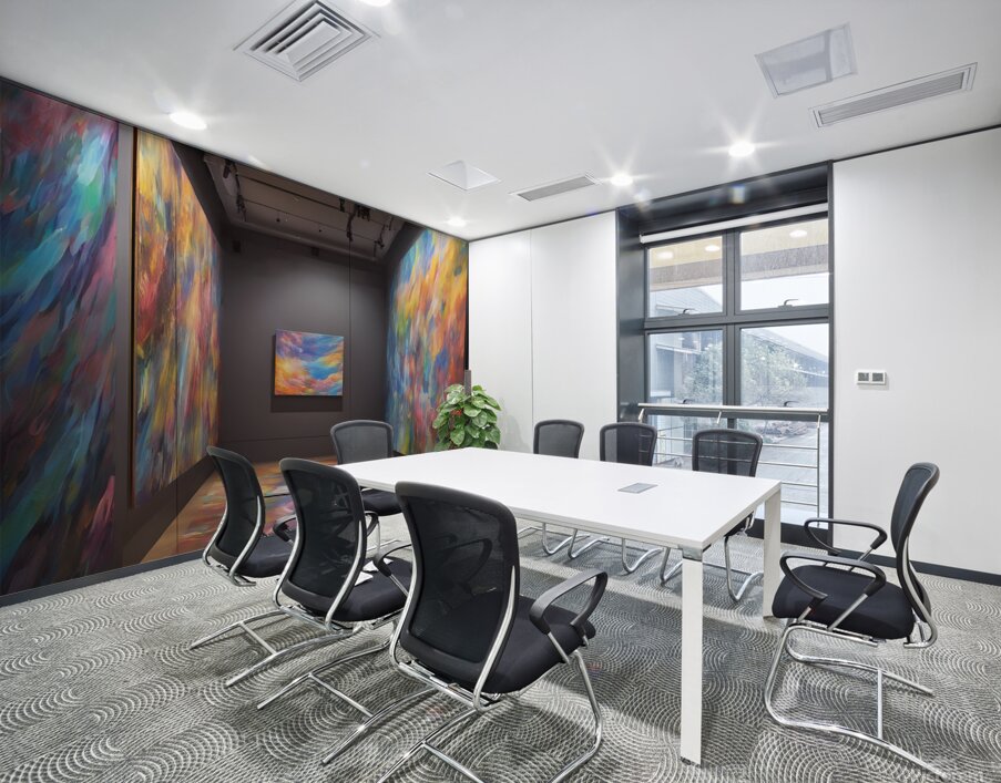 between traditional painting and interactive inst Wall Printing