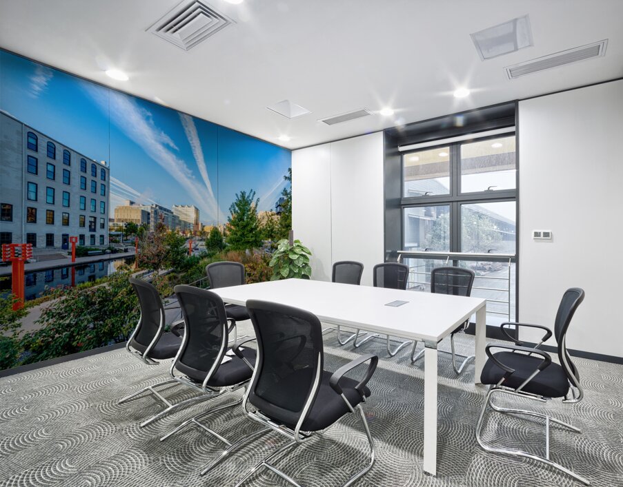 Contrails Over Gene Leahy Mall Park Wall Printing