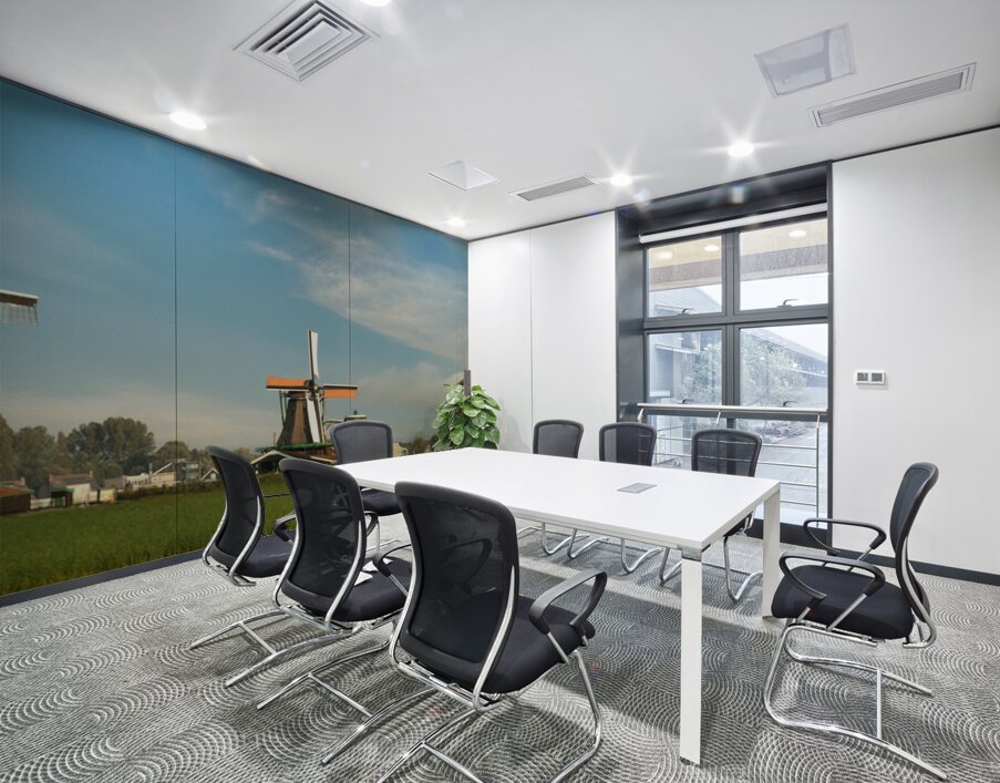 A Clear Calm Pond in Sunnmore Museum in Alesund Norway Wall Printing