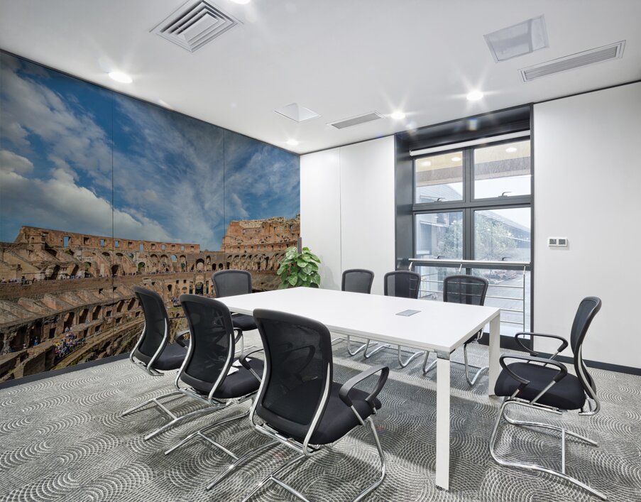 Roman Coloseum with Many Tourist Wall Printing