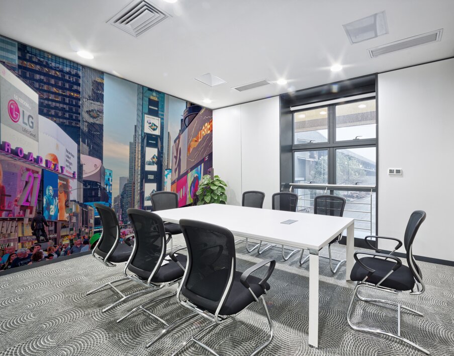 Walking Through Times Square at Dusk Wall Printing