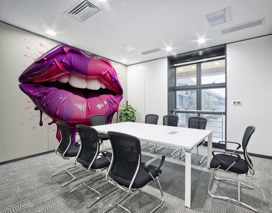 Lips and fluids Wall Printing