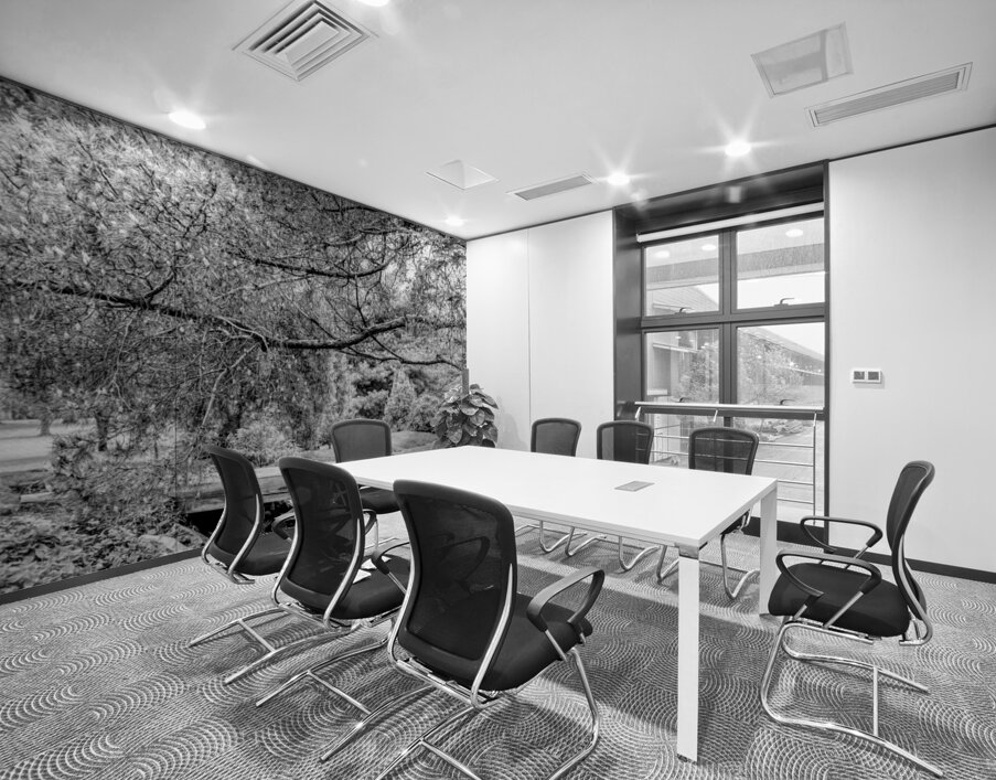 Spring Season Zen Garden Grayscale Wall Printing