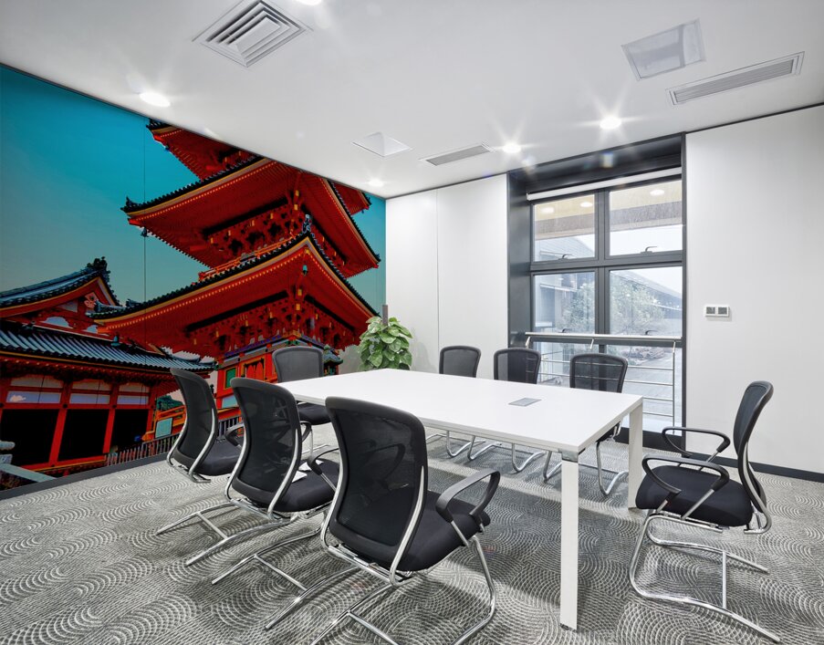 Japan-The Red Temple 06 Wall Printing