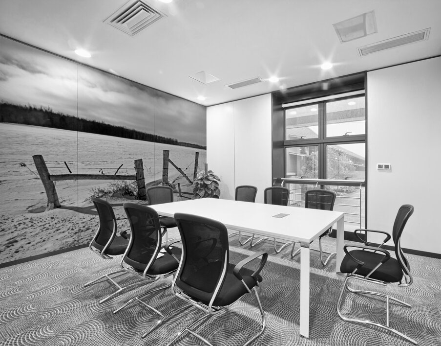 Wood Fence Posts In Winter Black And White Wall Printing