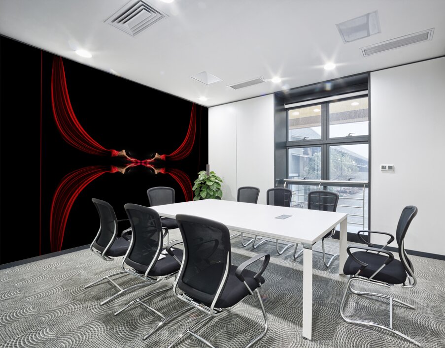 Red Semi Nude Kaleidoscope Wall Printing