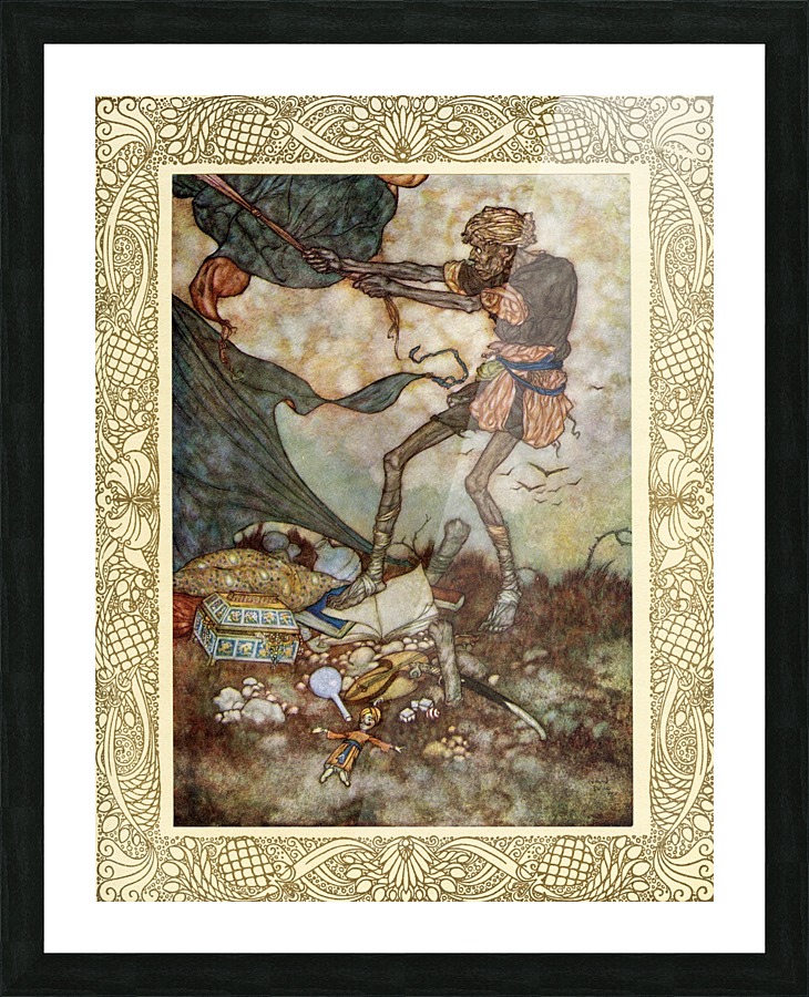 But that is but a Tent wherein may rest A Sultan to the realm of Death addrest; The Sultan rises, and the dark Ferrásh Strikes, and prepares it for another guest.  Illustration by Edmund Dulac from the Rubaiyat of Omar Khayyam, published 1909. Picture Frame print