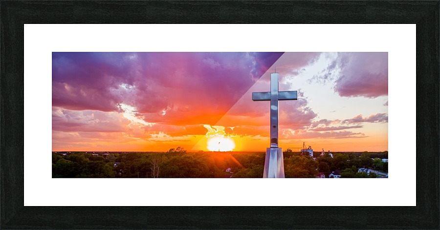 Rushville, IL Presbyterian Church Cross at Sunset II Picture Frame print
