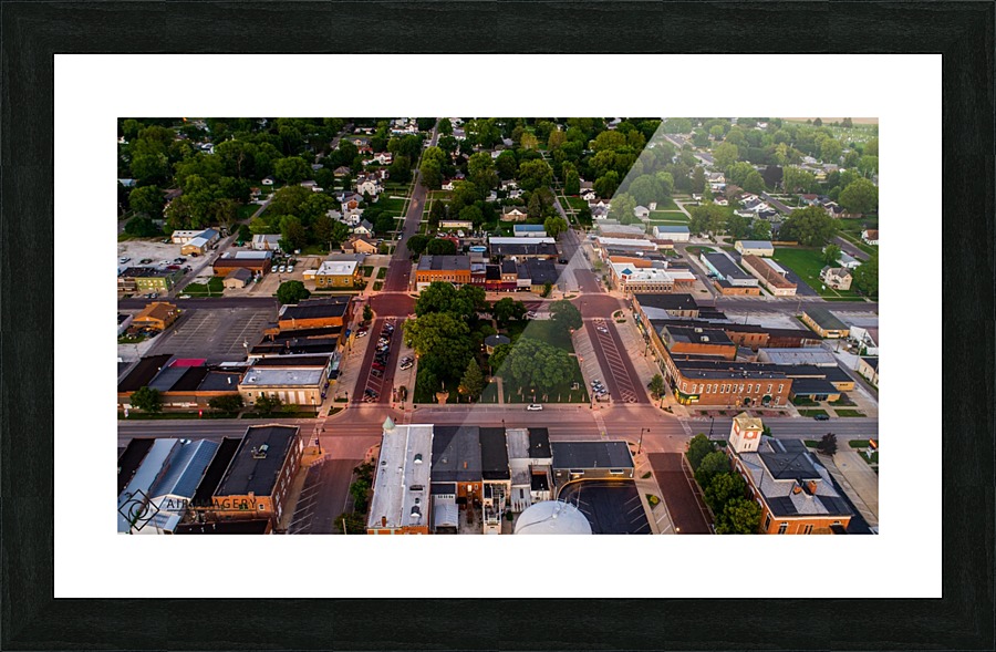 Rushville, IL Square and Town Picture Frame print