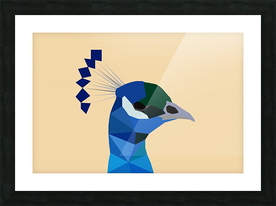 Peacock Low Poly Art Rizu Designs Canvas Peacock Low Poly Art Picture Frame Printing