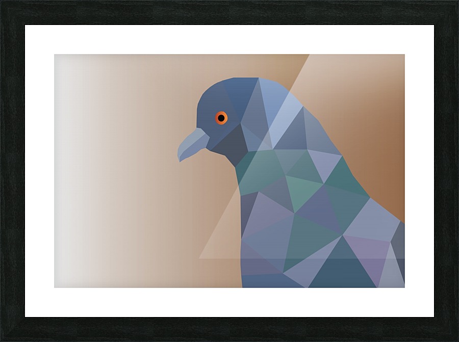 Pigeon Low Poly Art Rizu Designs Canvas Pigeon Low Poly Art Picture Frame Printing