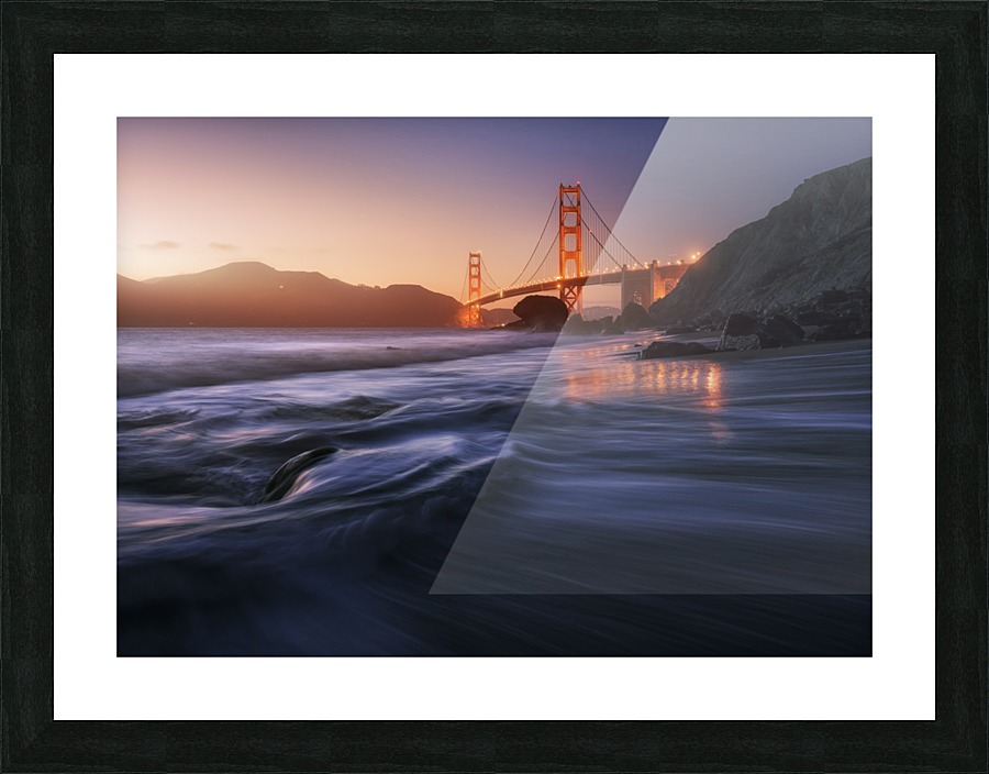 Golden beach Picture Frame print