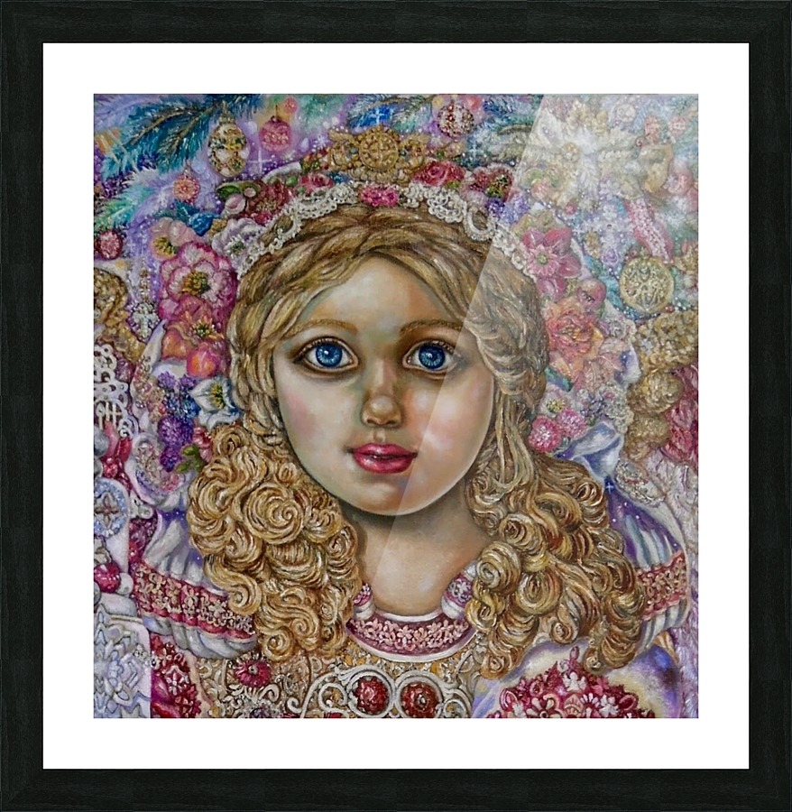 Yumi Sugai. An angel of Christmas of the Christmas cake. Picture Frame print