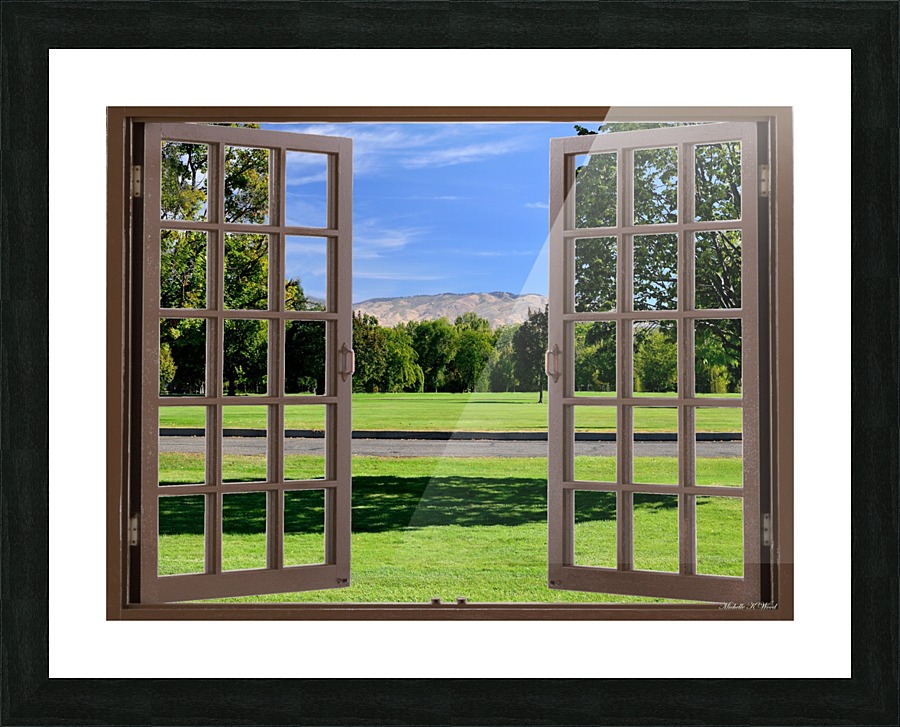 Relaxing Nature Walk - Lawn and Distant Hills Picture Frame print