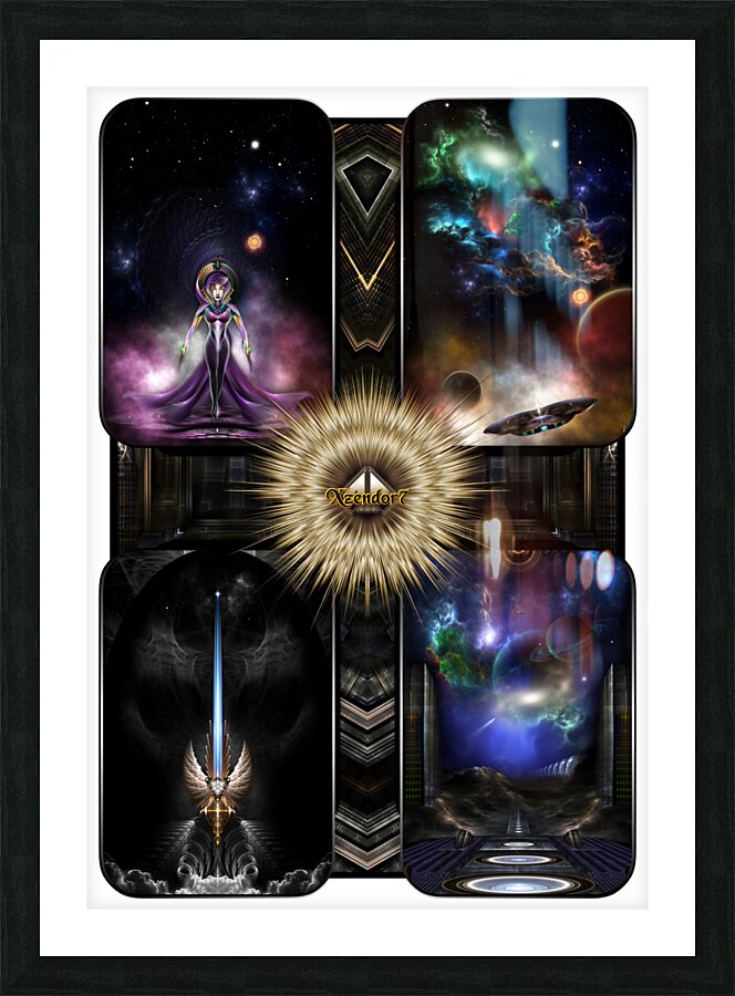 Xzendor7 Quadology Of Fractal Fantasy Art Picture Frame print