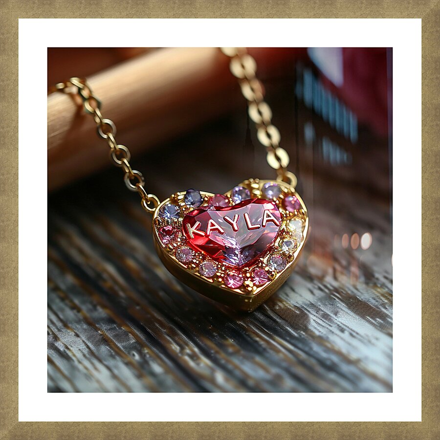blackdigitalart a heart shaped necklace that read Picture Frame print