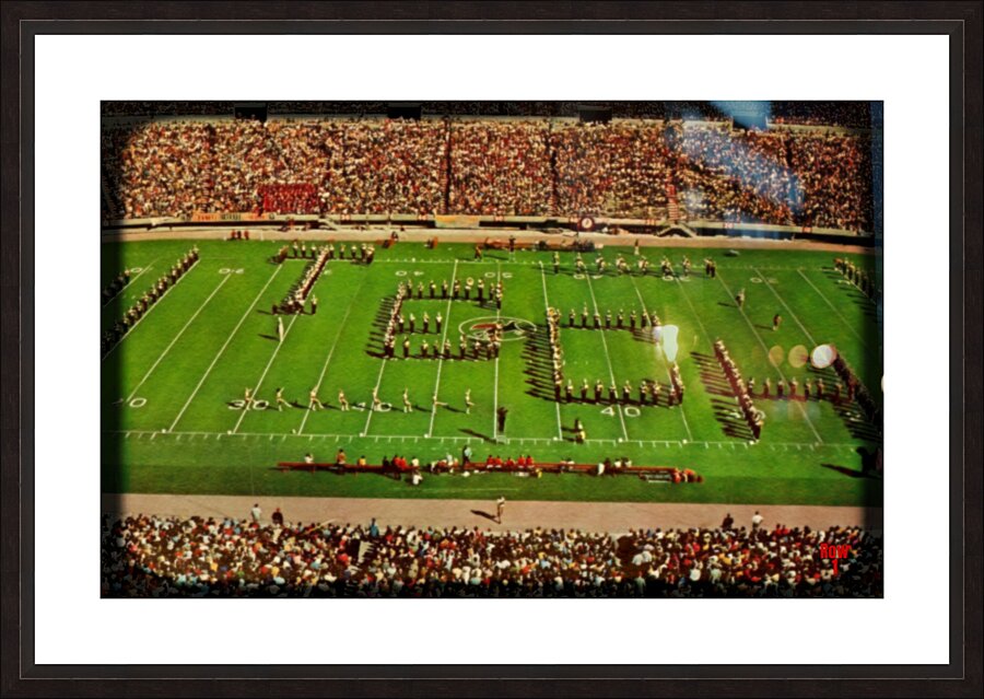 vintage texas tech football marching band art Picture Frame print