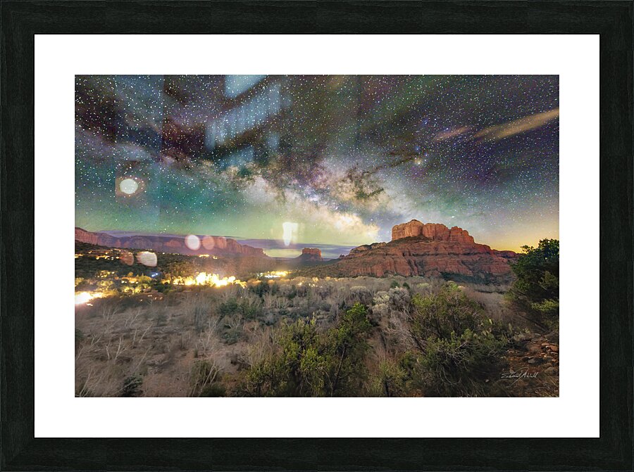 Sedona Red Rocks and Milky Way Picture Frame print