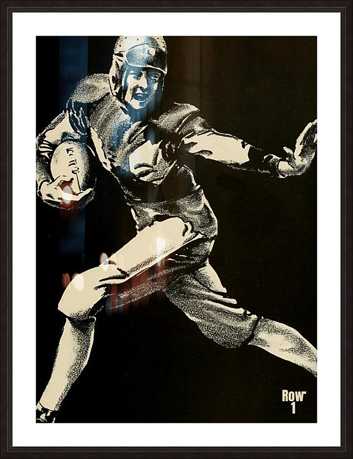 1930s vintage football player stiff arm art  Framed Print Print